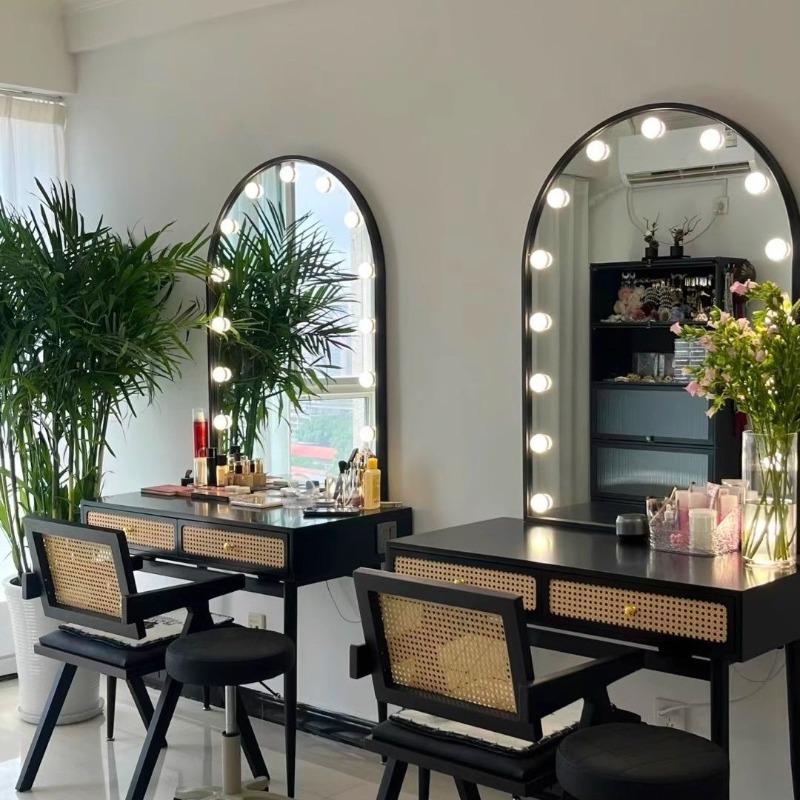 Beauty Makeup Bridal - Penteadeira profissional de rattan estilo chinês
