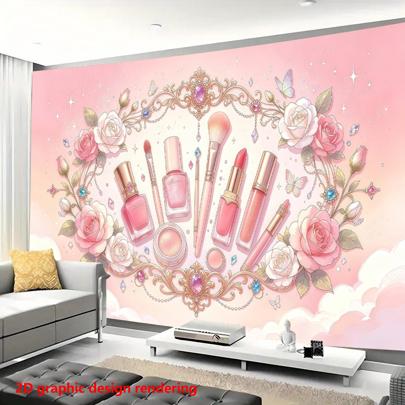 Beauty Makeup Wallpaper - Grande Mural de Parede Rosa para