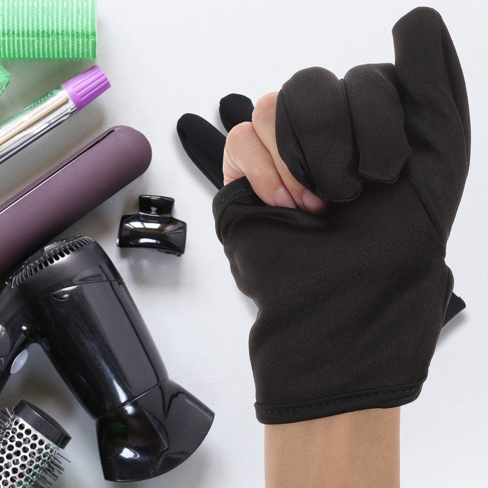 Hair Straightener - Luva de Cabeleireiro de 3 Dedos