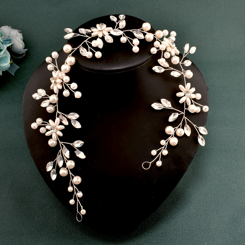Beauty Makeup Bridal - Bridal Hair Vine Headband com Pérolas