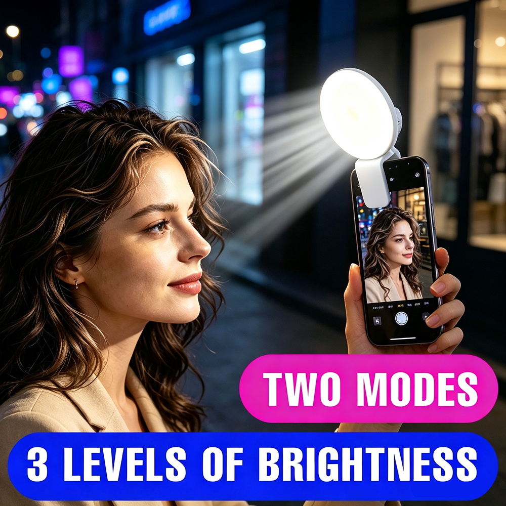 Beauty Makeup Light - Luz de selfie portátil com clipe,