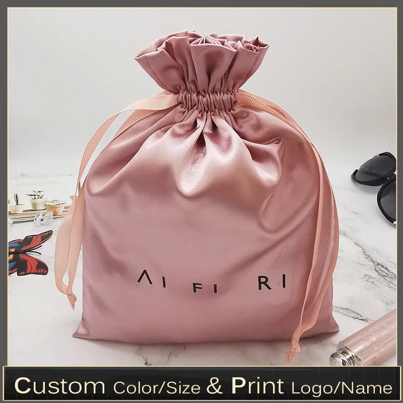 Beauty Makeup Events - Sacos de cetim com logotipo personalizado,
