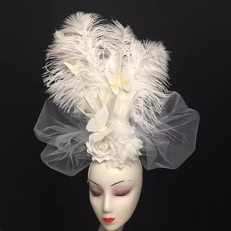 Novo branco bela pena flor mod - Beauty Makeup Events avaliação e preço