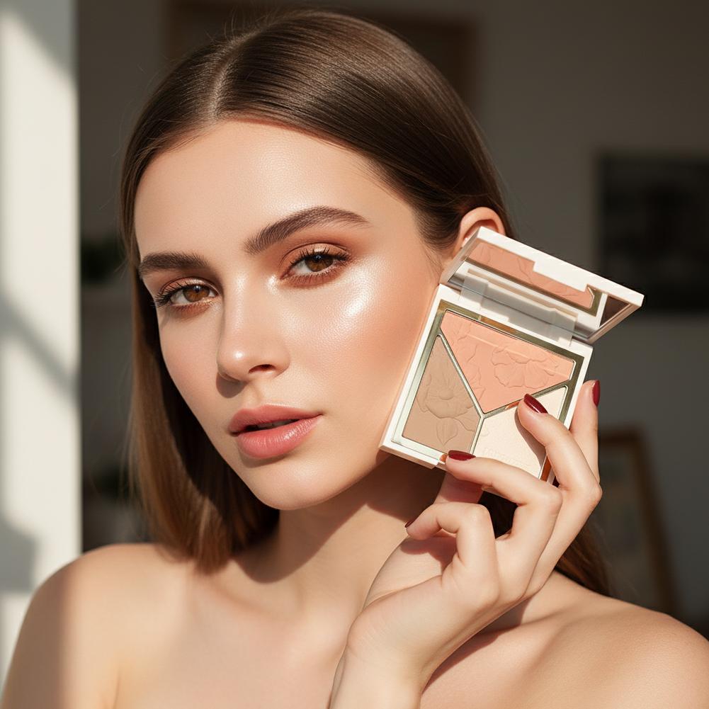 Paleta de Maquiagem 3 em 1: Bl - Highlighter Bronzer Palette avaliação e preço