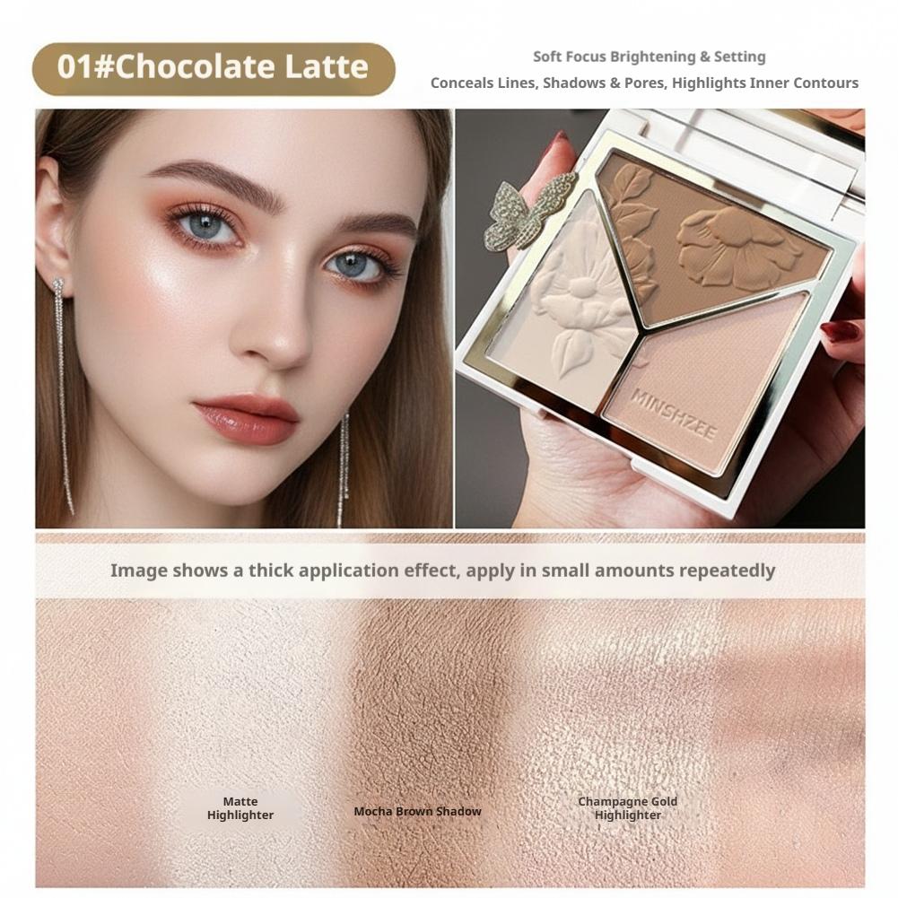 Paleta de Maquiagem 3 em 1: Bl - Highlighter Bronzer Palette avaliação e preço