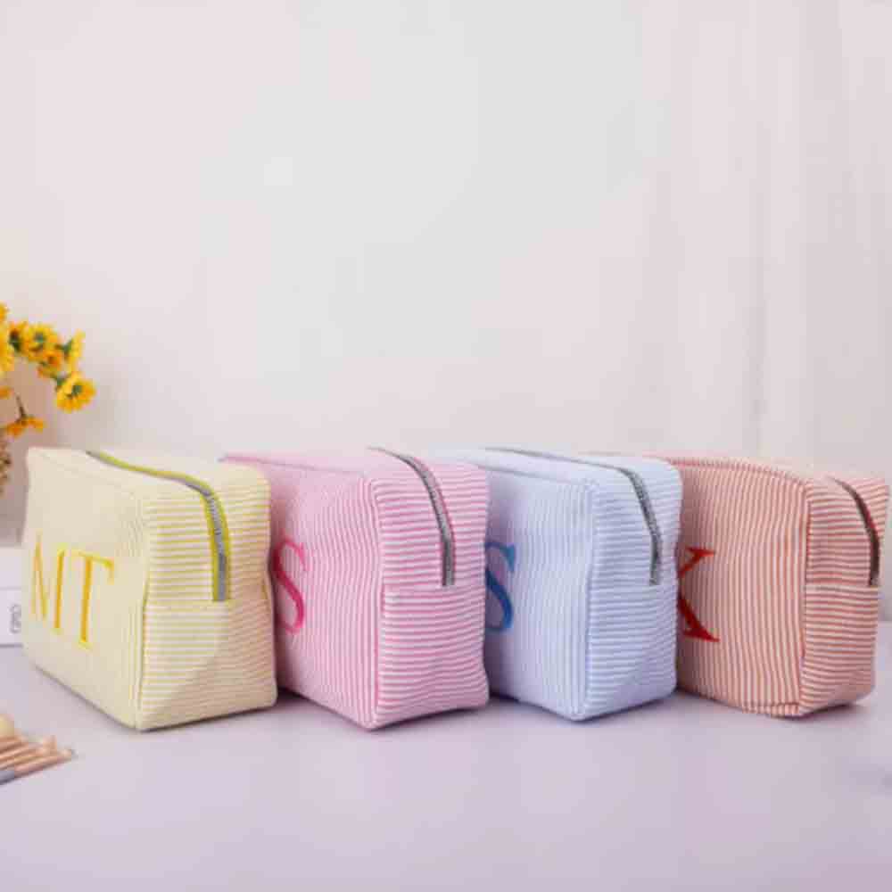 Bolsa de maquiagem listrada co - Beauty Makeup Events avaliação e preço