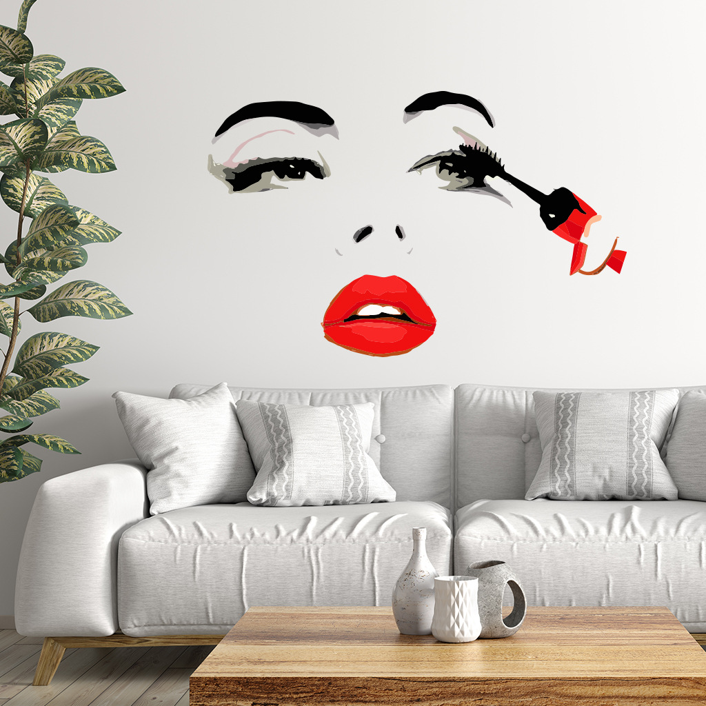 Moda feminina rosto adesivo de - Beauty Makeup Wallpaper avaliação e preço