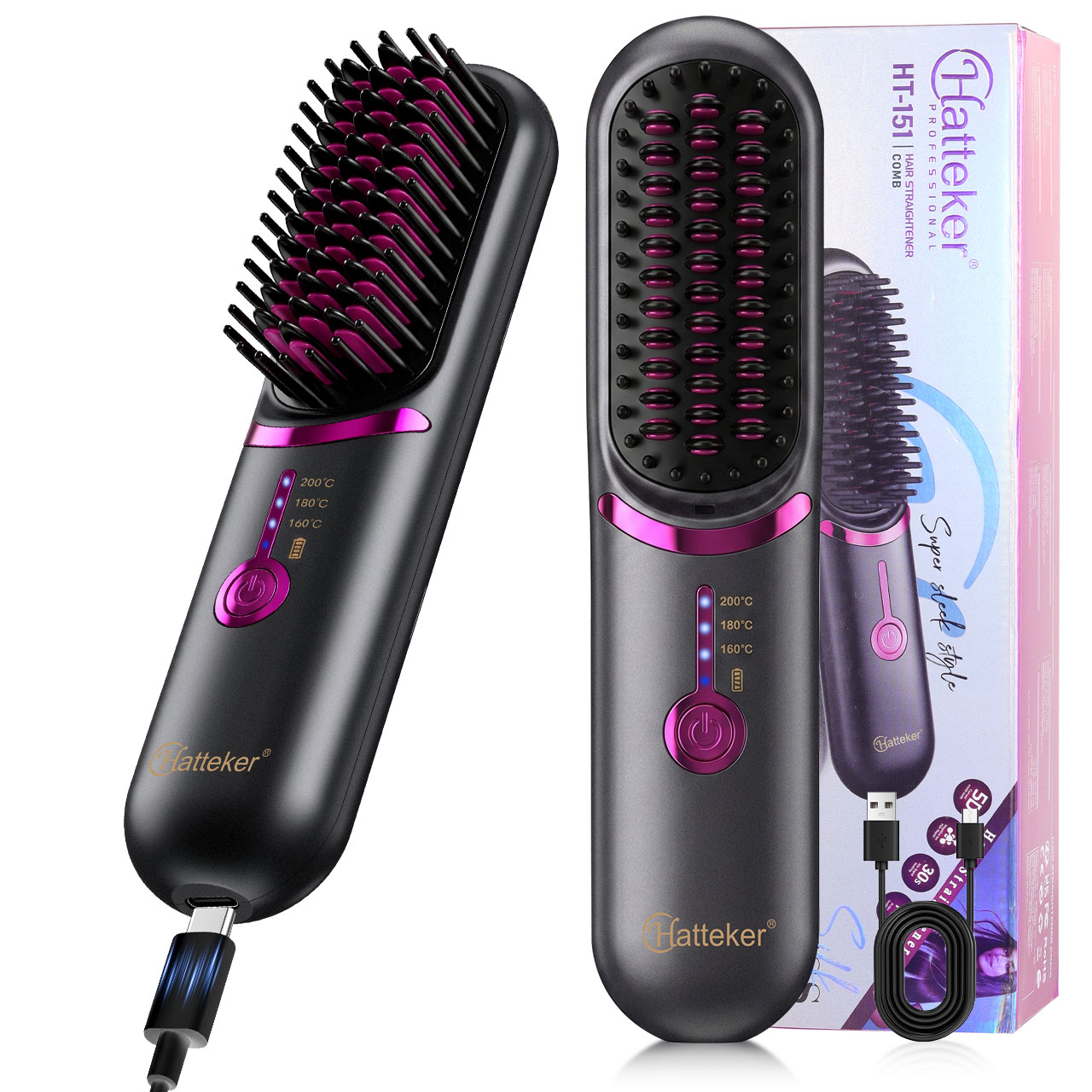 Escova de Alisamento Portátil  - Hair Straightener avaliação e preço