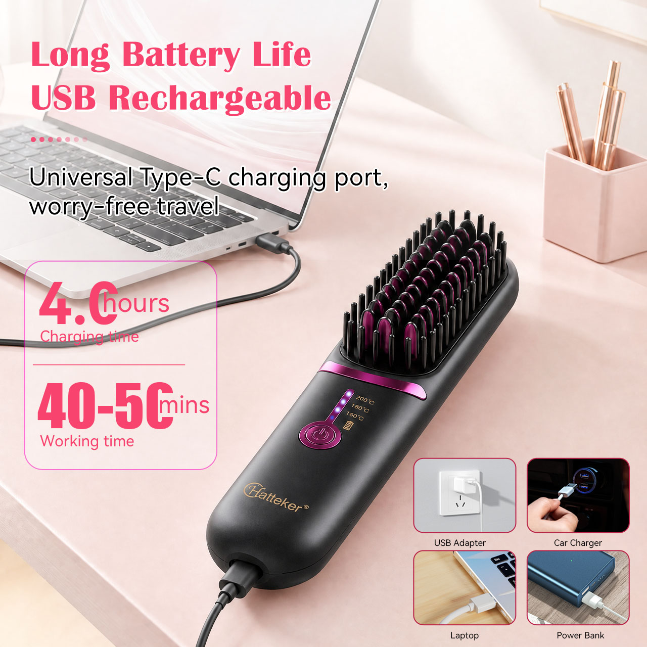 Escova de Alisamento Portátil  - Hair Straightener avaliação e preço